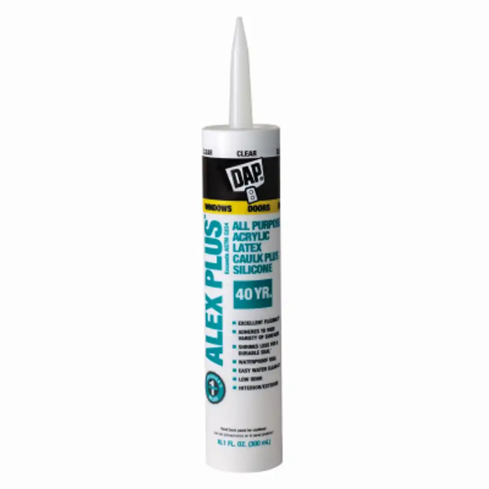 alex plus acrylic latex caulk, clear, 10.1-oz.