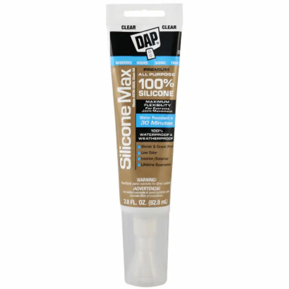 silicone max premium sealant, 100% silicone, clear, 2.8-oz.