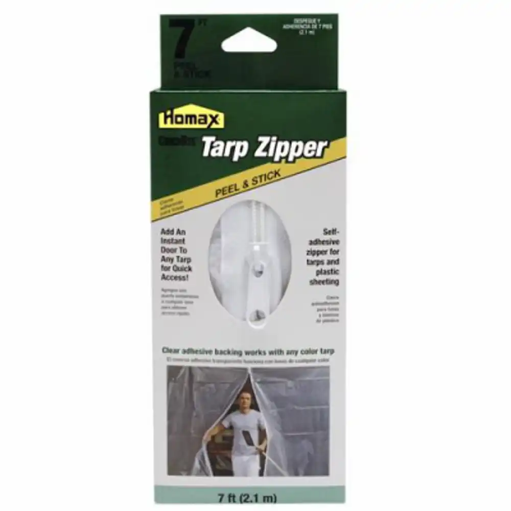 7-ft. peel 'n stick tarp zipper door