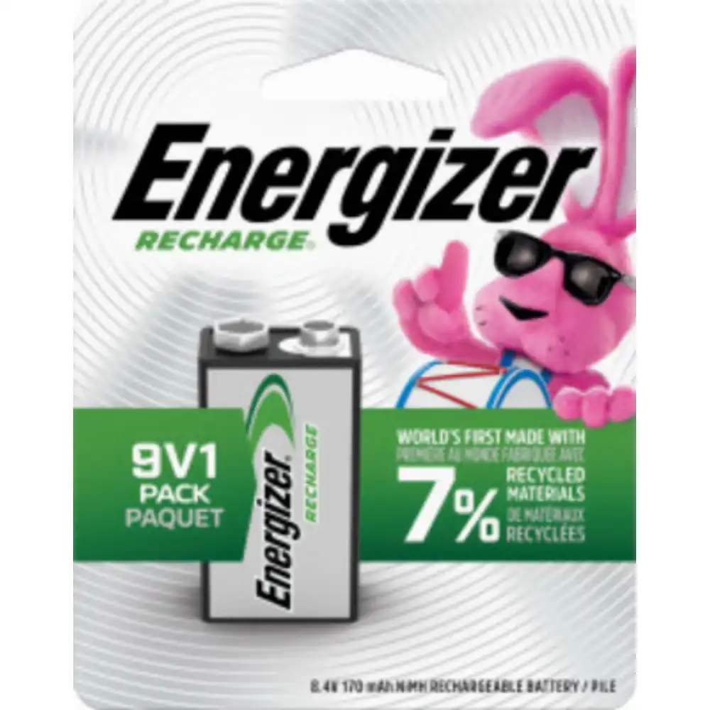 recharge 9 volt (9v) rechargeable battery, 1 pack