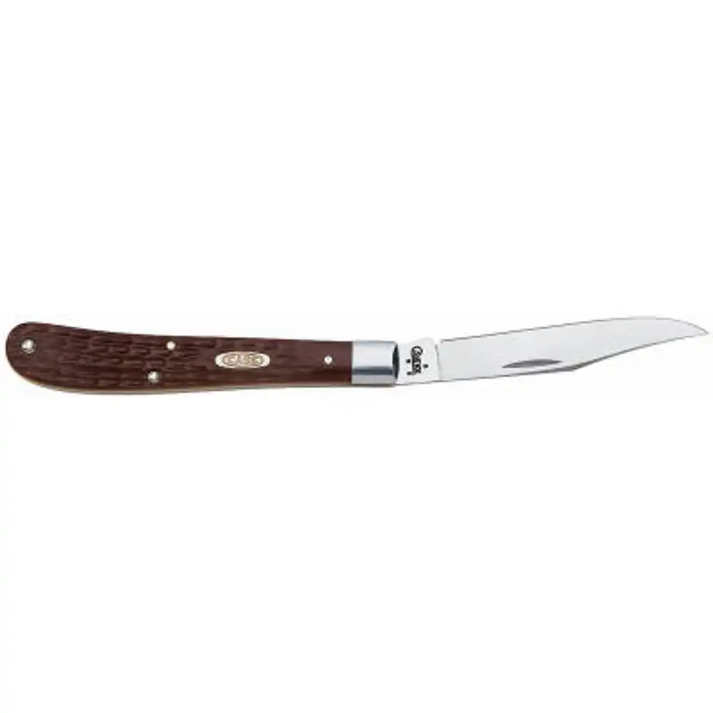 slimline trapper pocket knife, stainless steel/brown, 4-1/8-in. blade