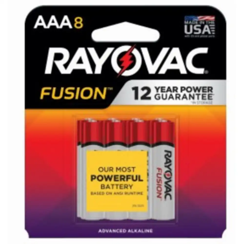fusion aaa (triple a) alkaline batteries, 8 pack