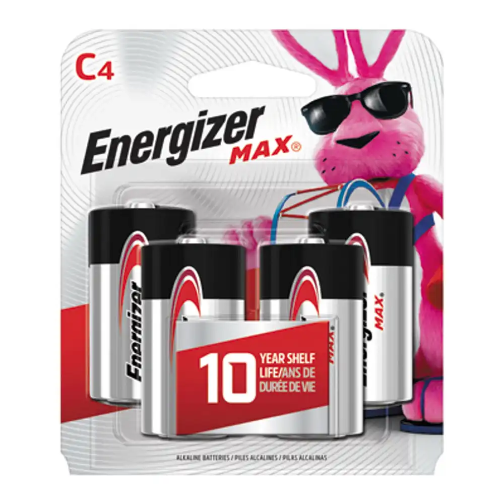 max c cell alkaline batteries, 4 pack