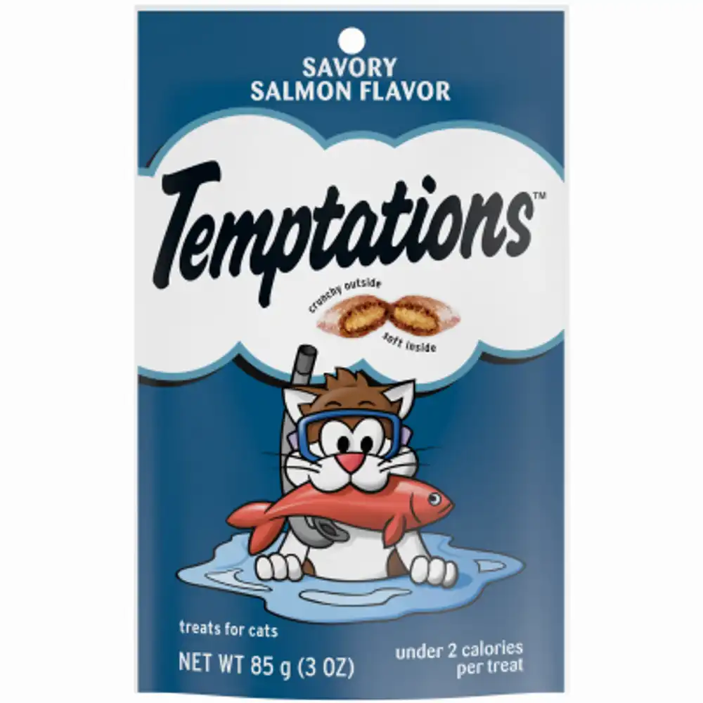 temptations cat treats, savory salmon, 3 oz.