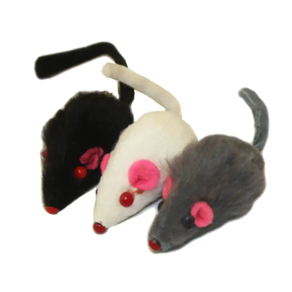 cat toy, real fur mice catnip, 1.25-in.