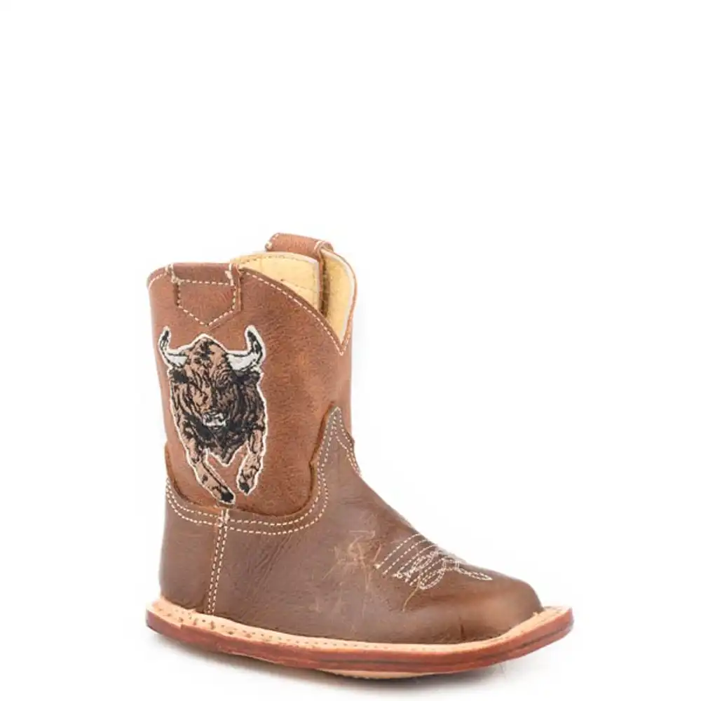 infant bison embroidery western boots