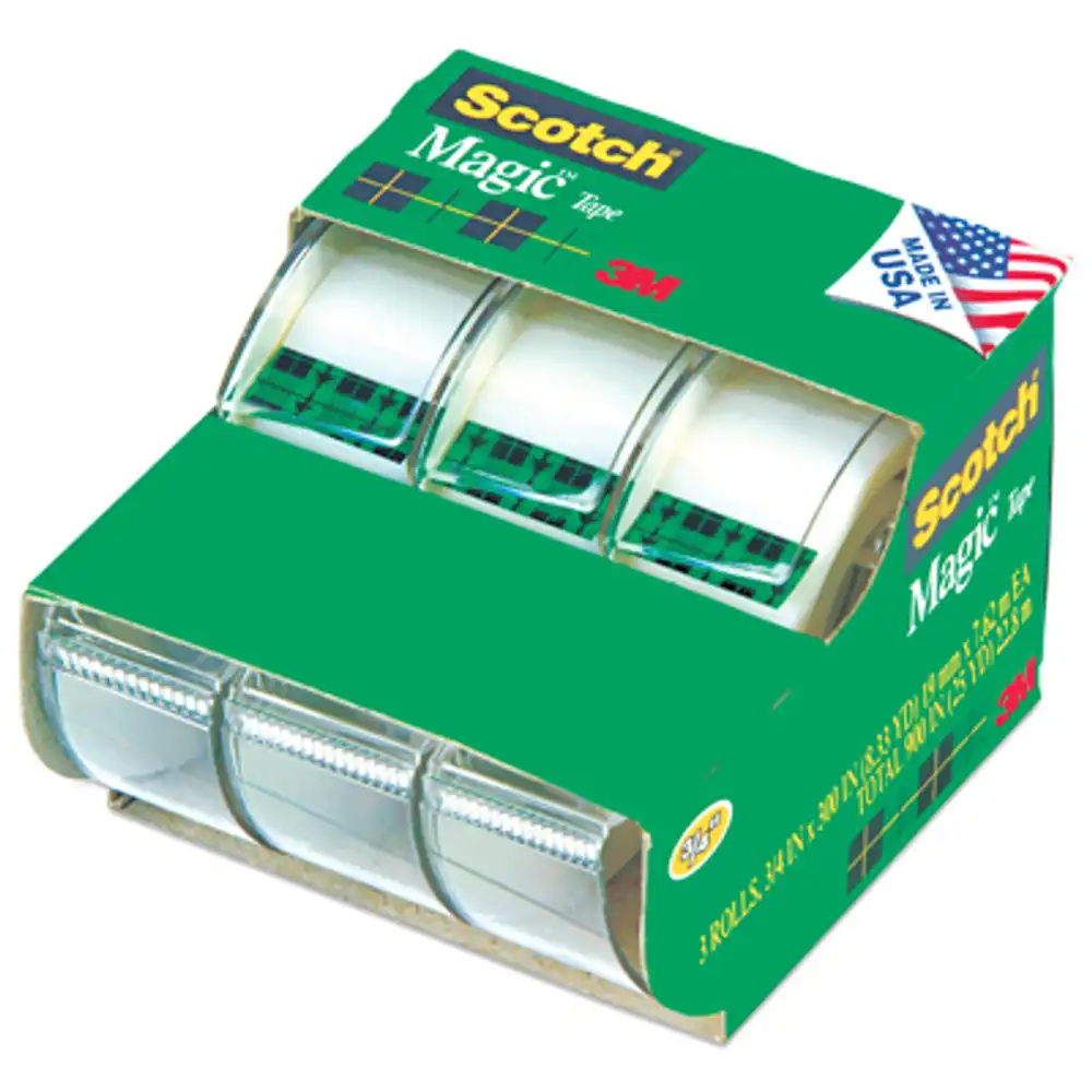invisible magic tape, matte finish, 3/4 x 300 in., 3-pk.