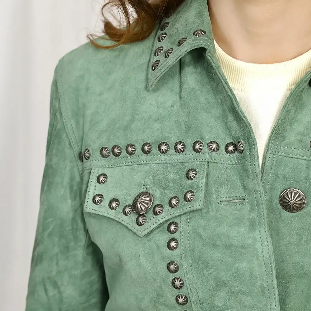genuine leather women shirt jacket dress