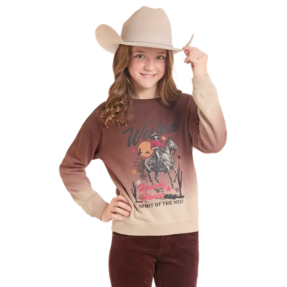 girl's ombre graphic pullover