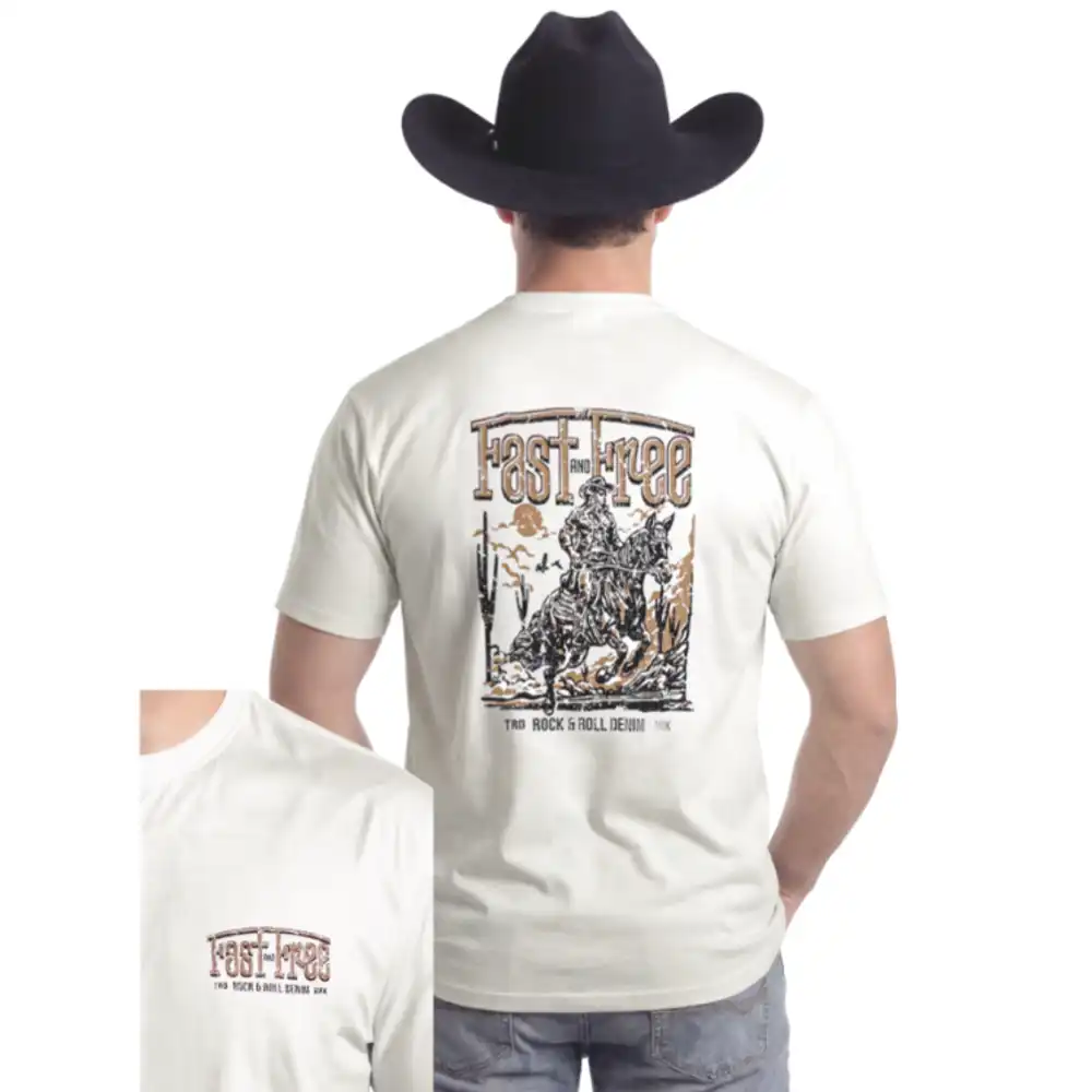 men's fast & free graphic tee - natural