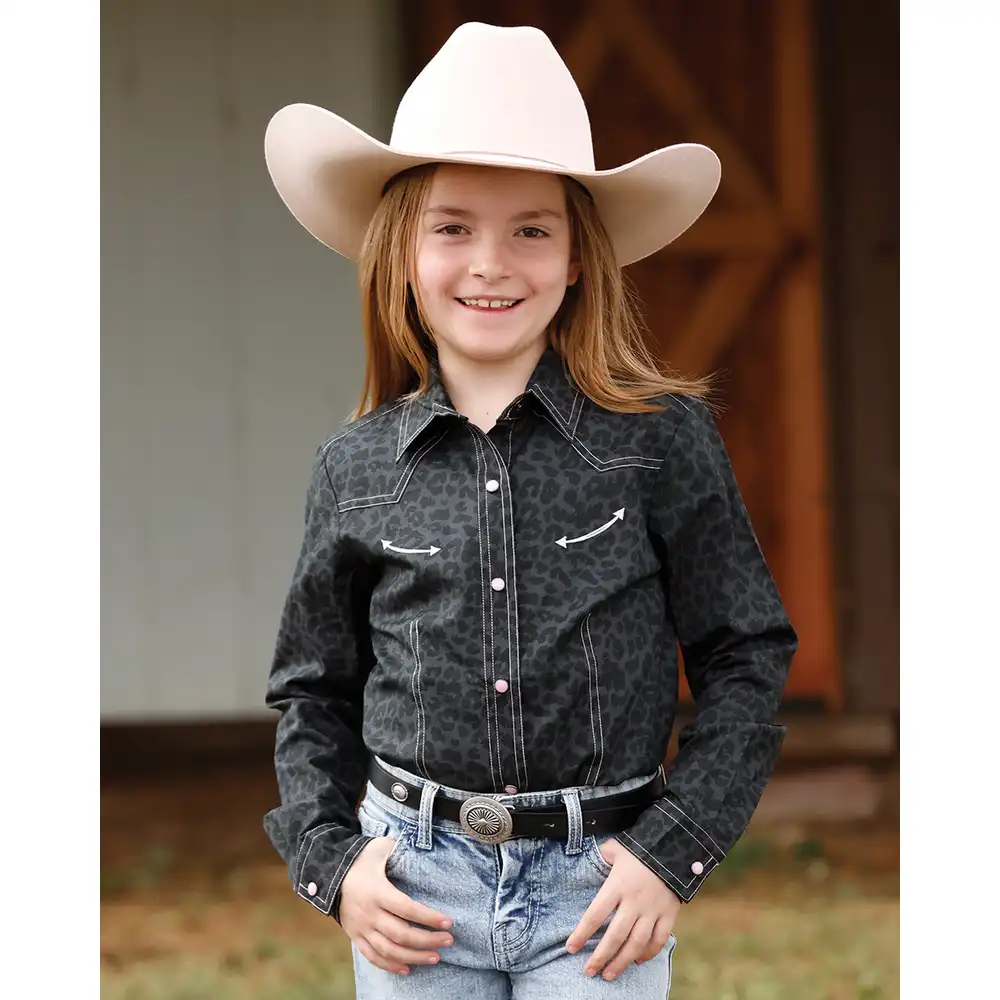 girl's long sleeve shirt - black