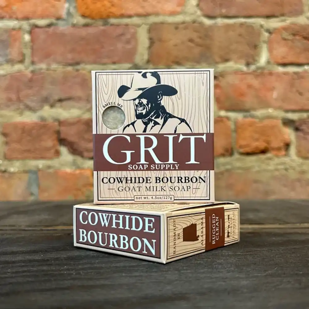 cowhide & bourbon goat milk bar soap