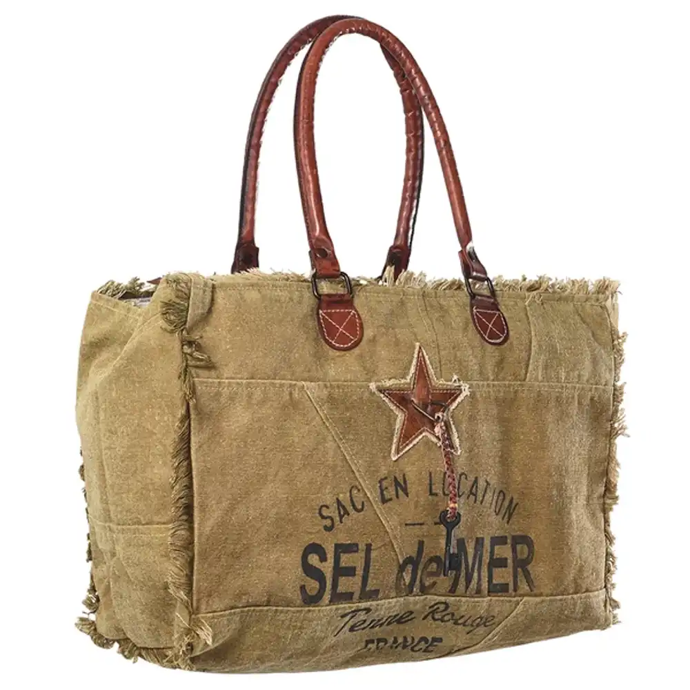 weekender upcycled canvas ladies bag
