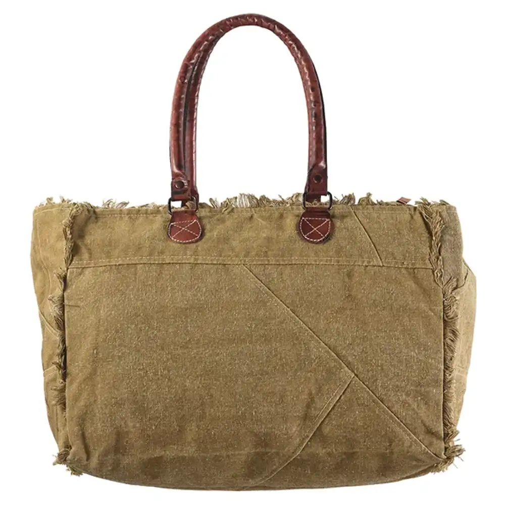 weekender upcycled canvas ladies bag