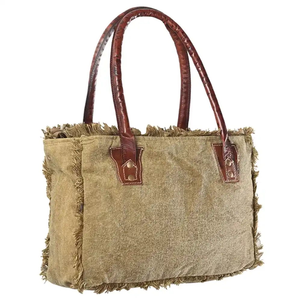 weekender upcycled canvas ladies bag