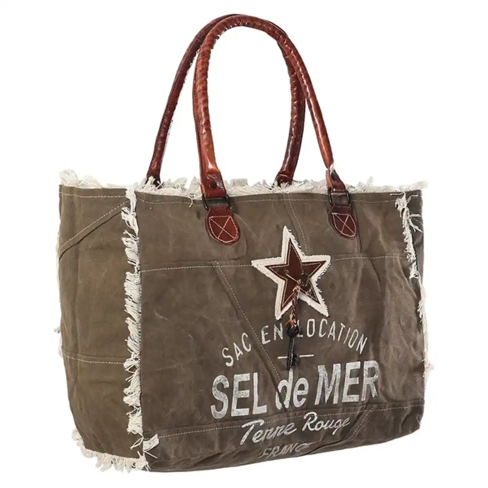 weekender upcycled canvas ladies bag