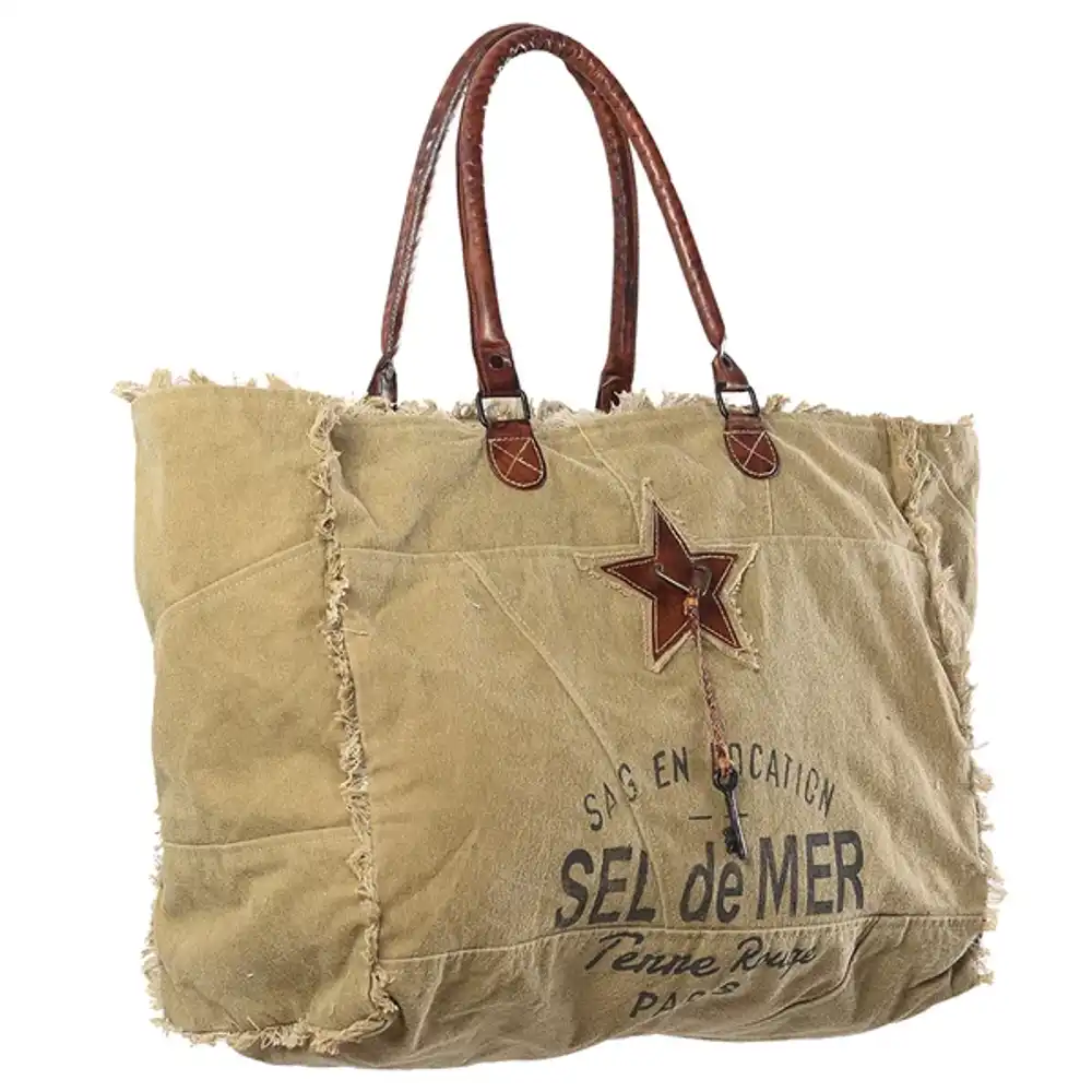 weekender upcycled canvas ladies bag