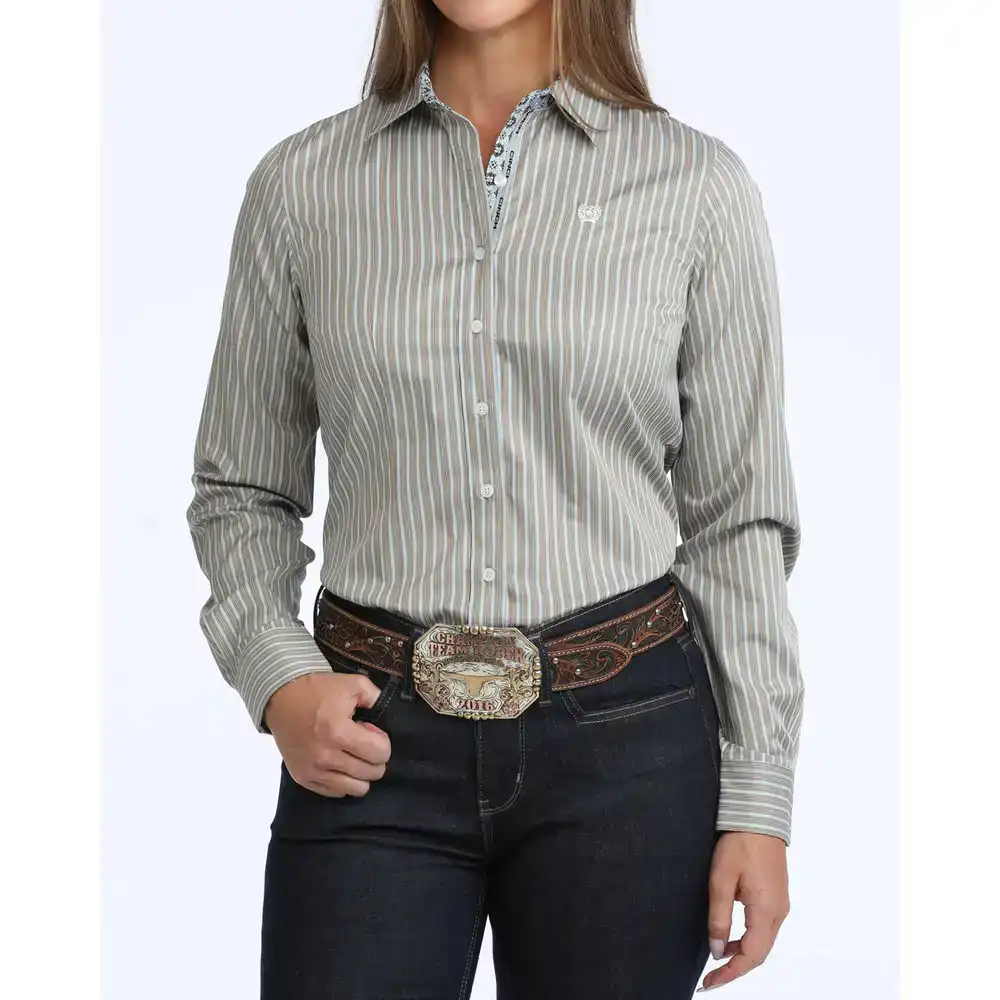 women's tencel long sleeve shirt - brown