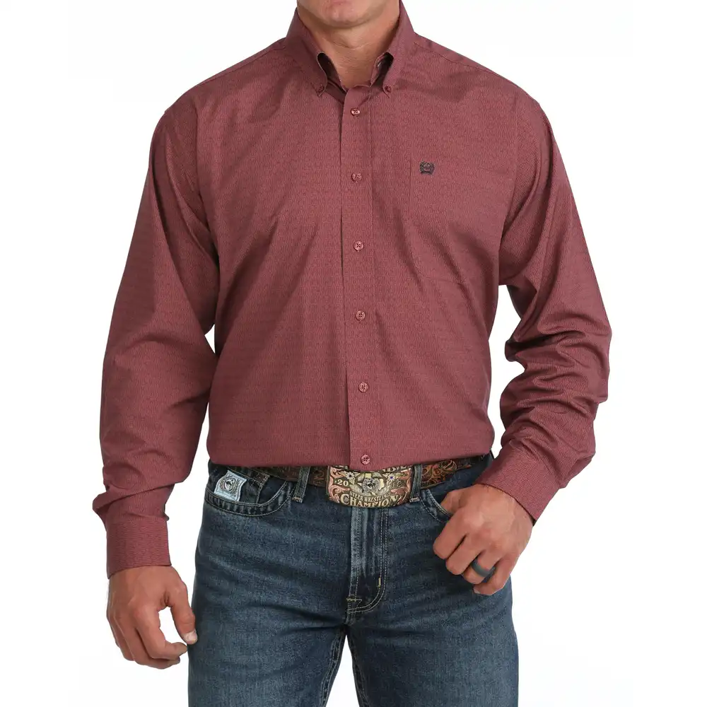 men's classic long sleeve shirt - pink