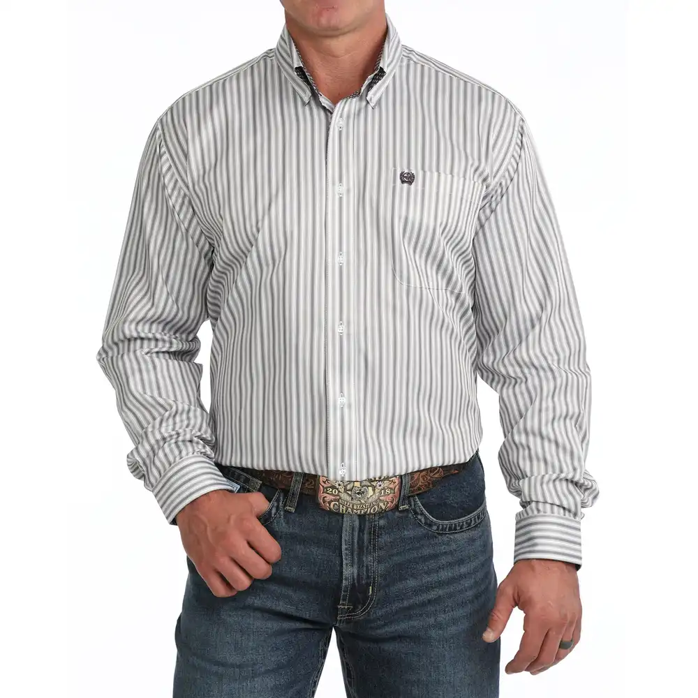 men's long sleeve shirt - white tencel