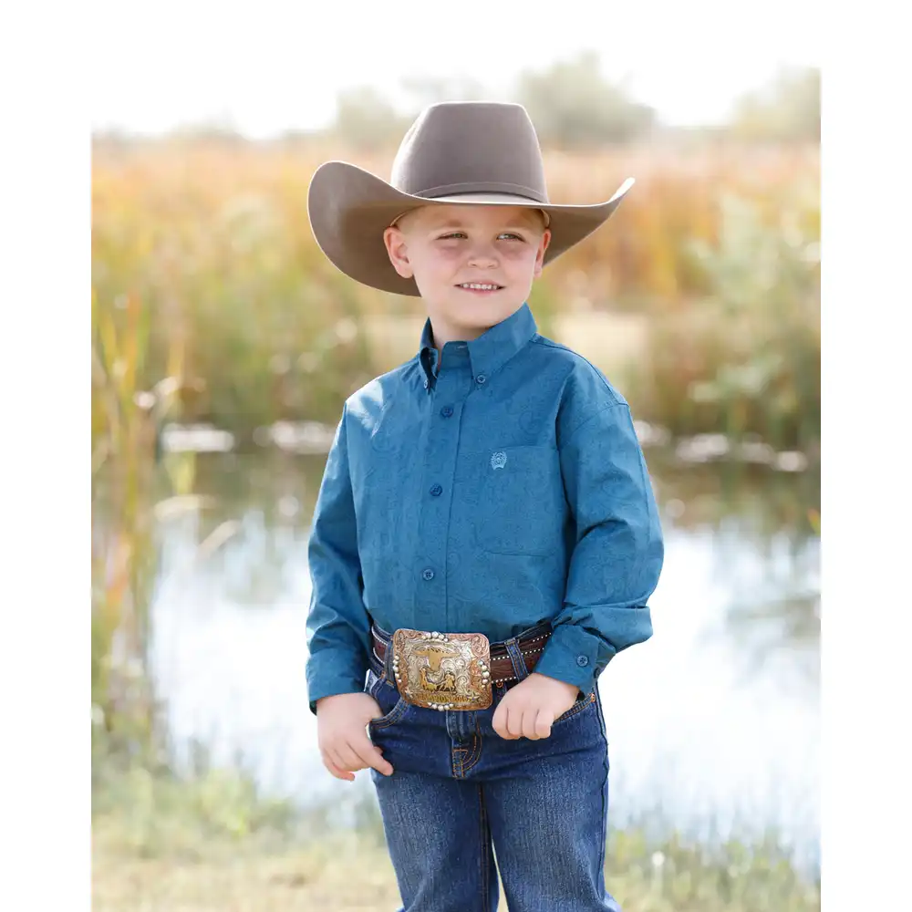 boy's long sleeve shirt - blue