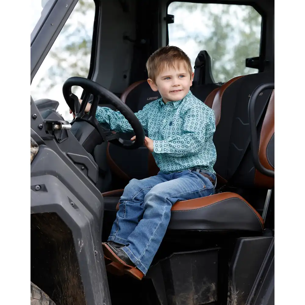 toddler long sleeve shirt - turquoise