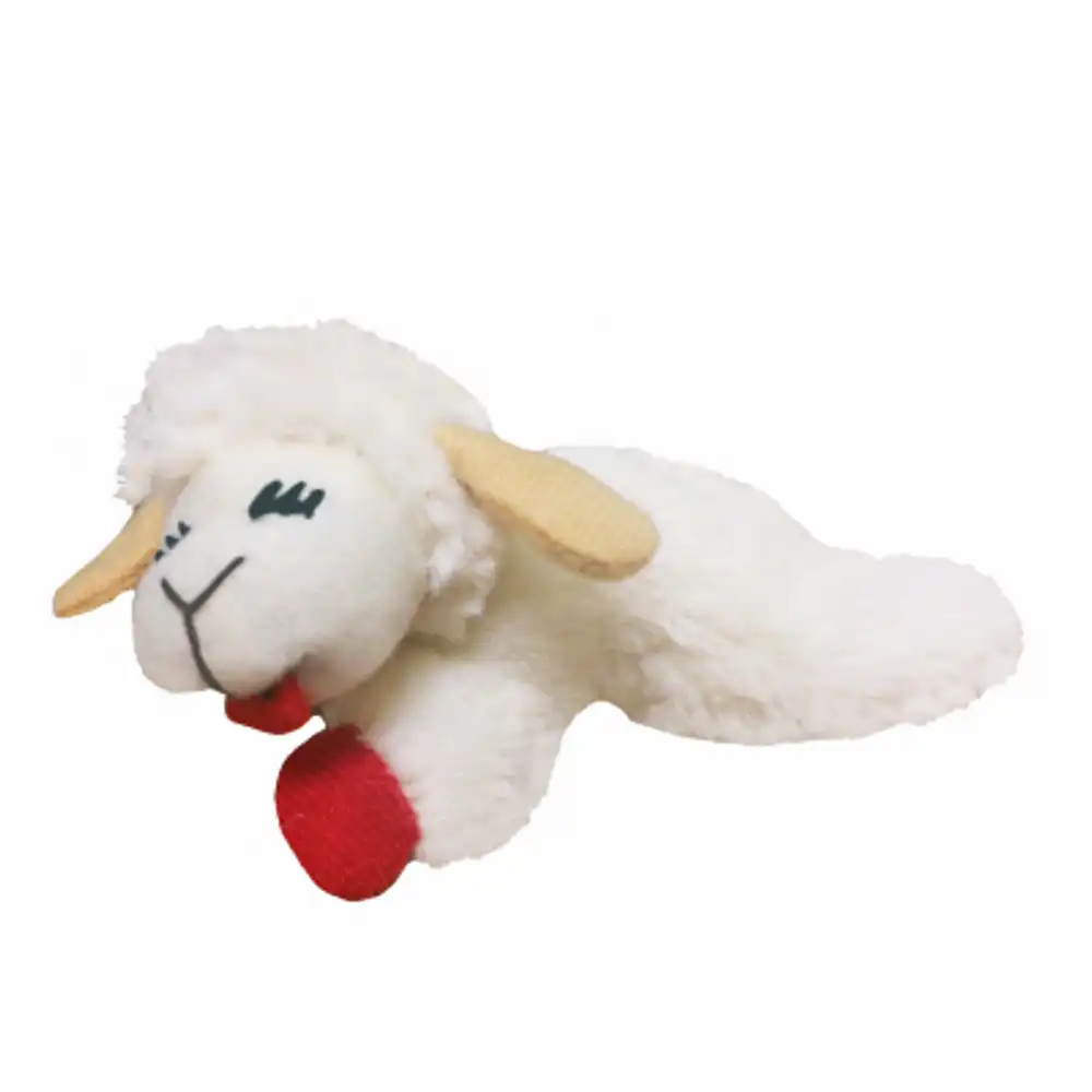 lamb chop plush cat toy with catnip, 4 in.