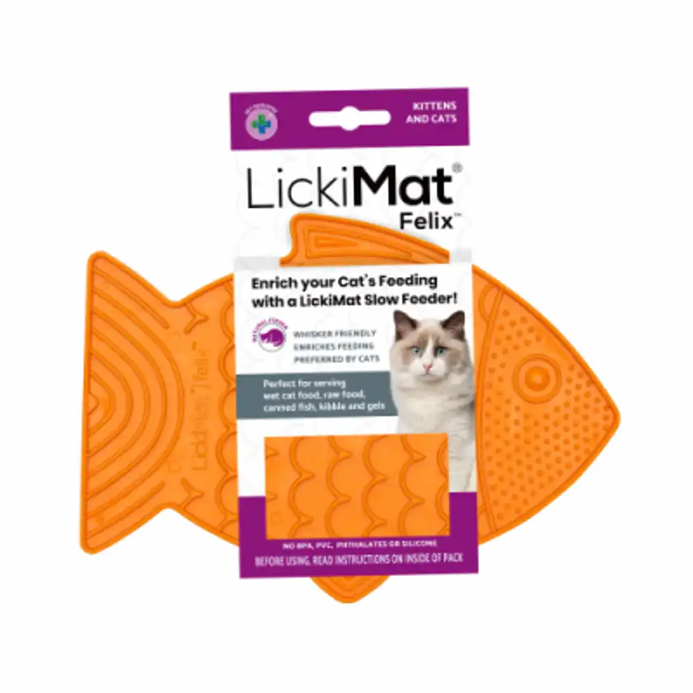 felix cat feeder, orange