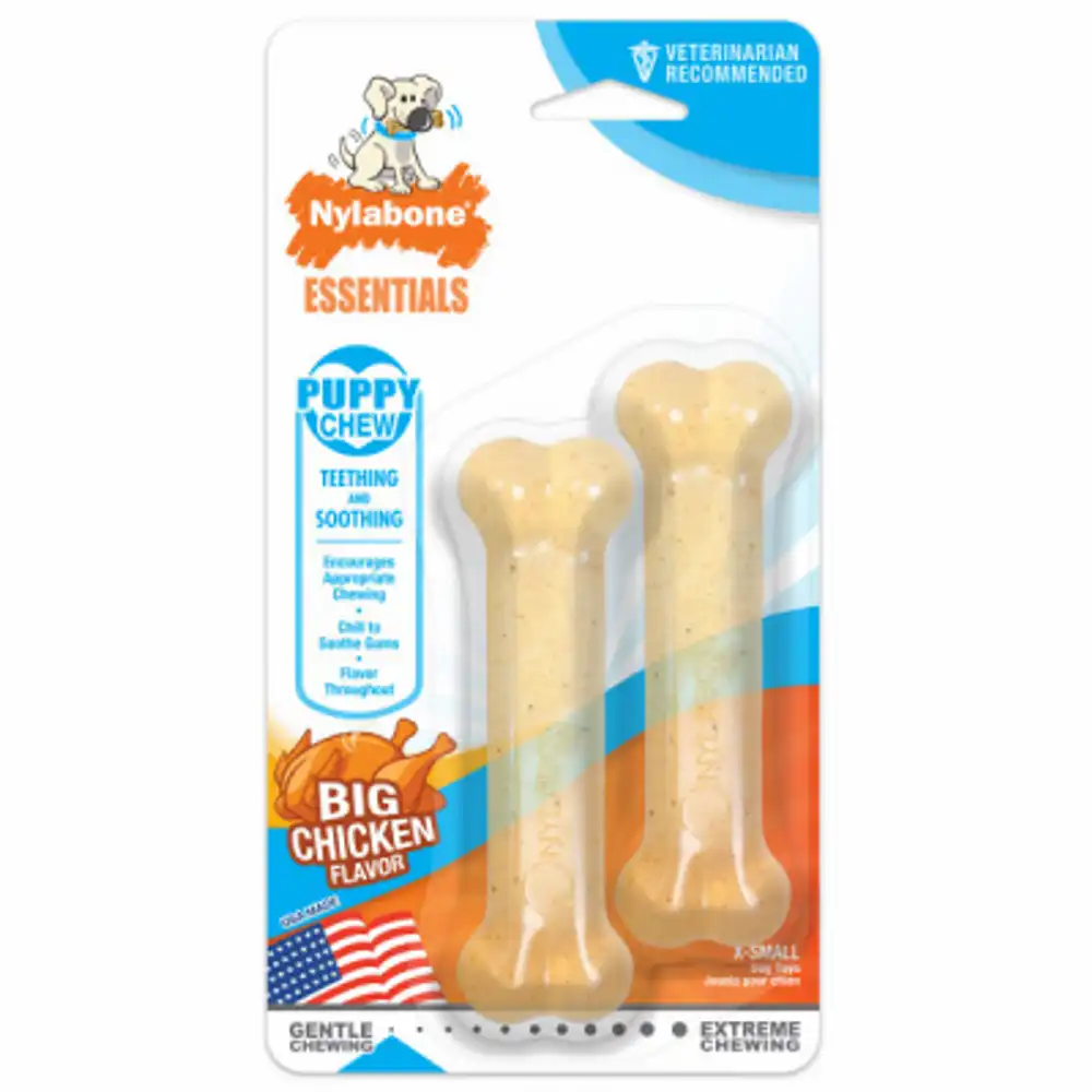 teething puppy chew treats, chicken flavor, up to 15 lbs., 2-ct.