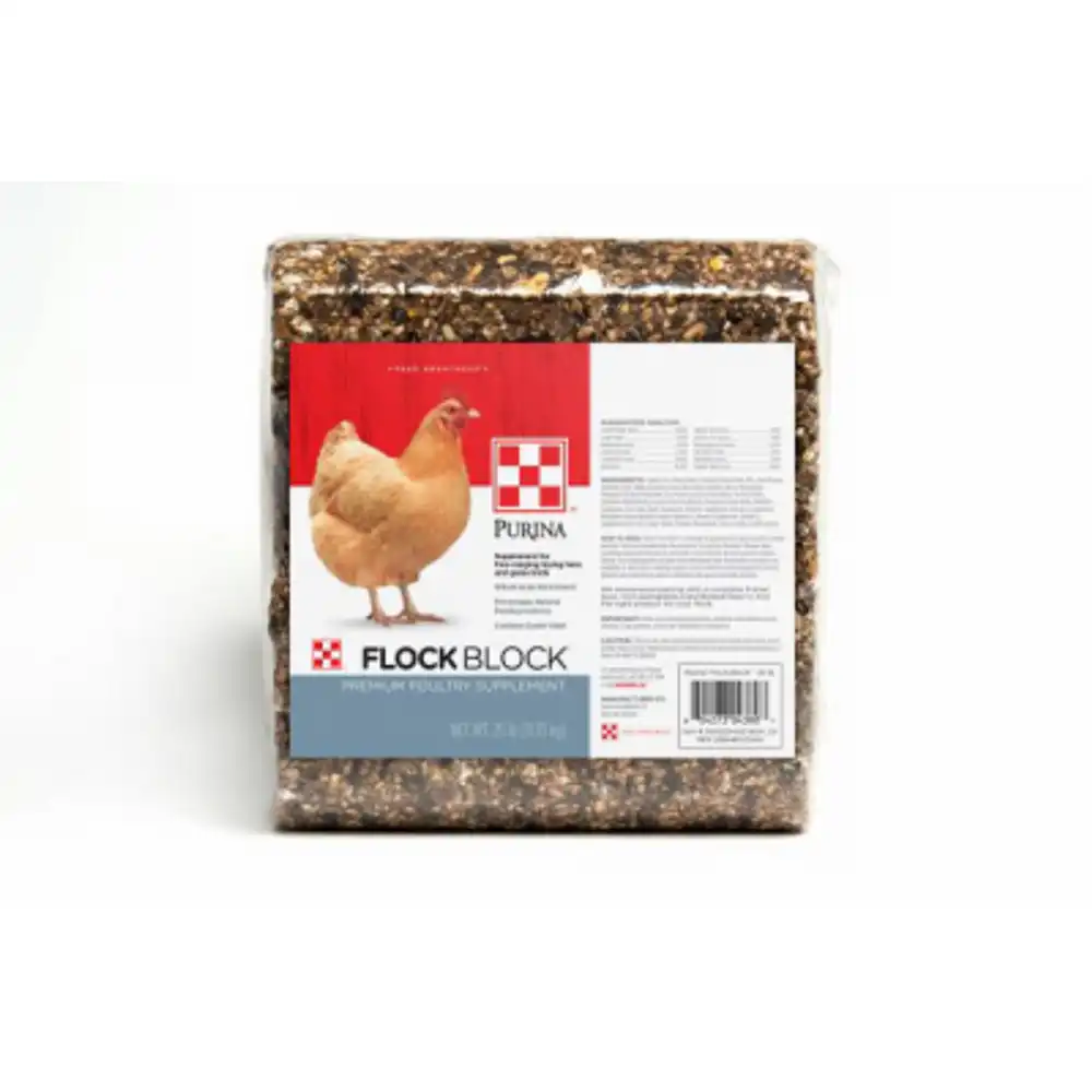 flock block poultry supplement, whole grain. 25-lbs.