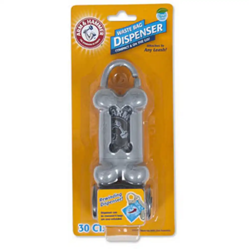 dog waste bags with bone shaped dispenser, 30-ct., assorted colors