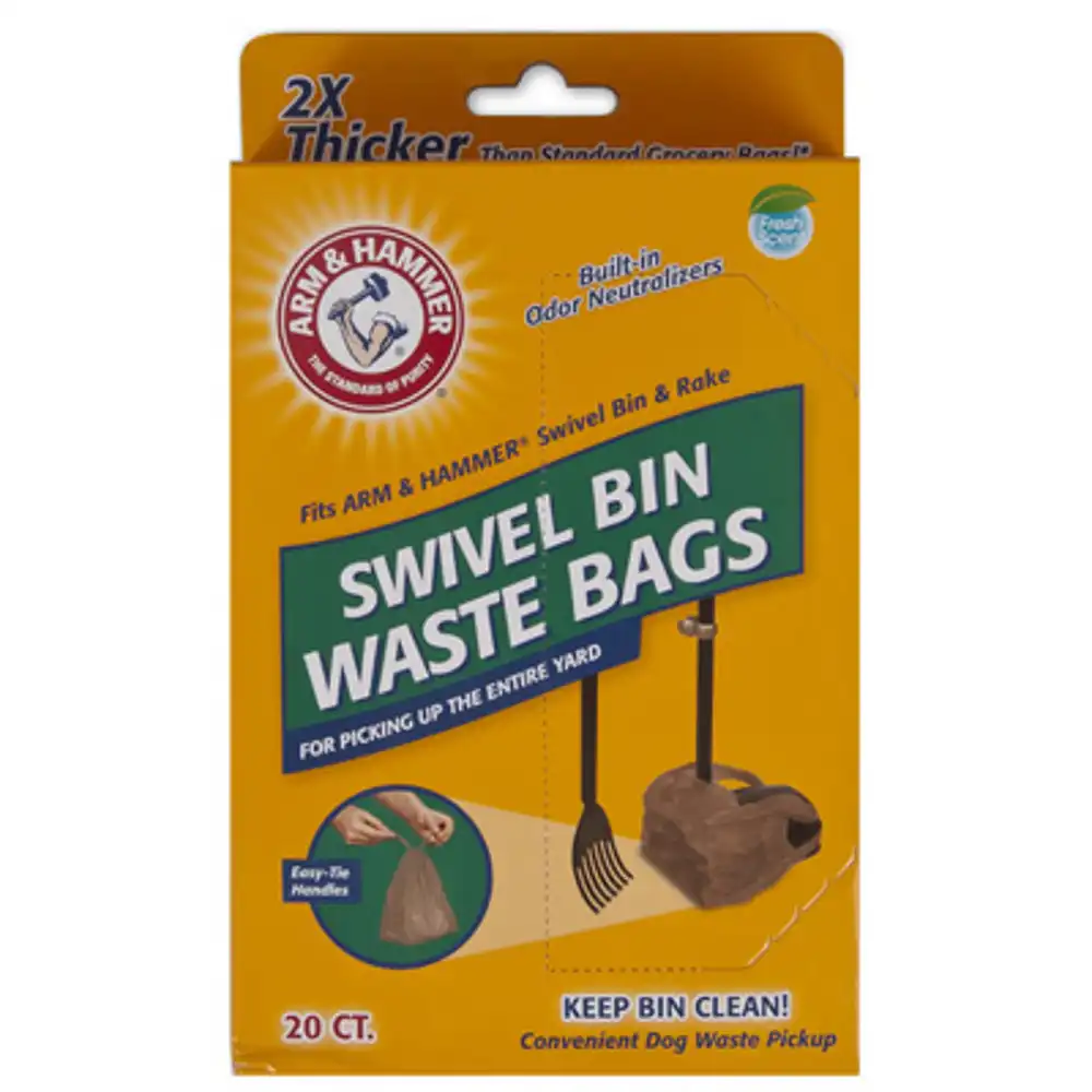 dog waste bags, for bin & rake, 20-ct.