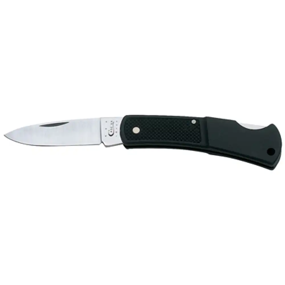 caliber lockback pocket knife, stainless steel/black zytel, 3-in. length closed