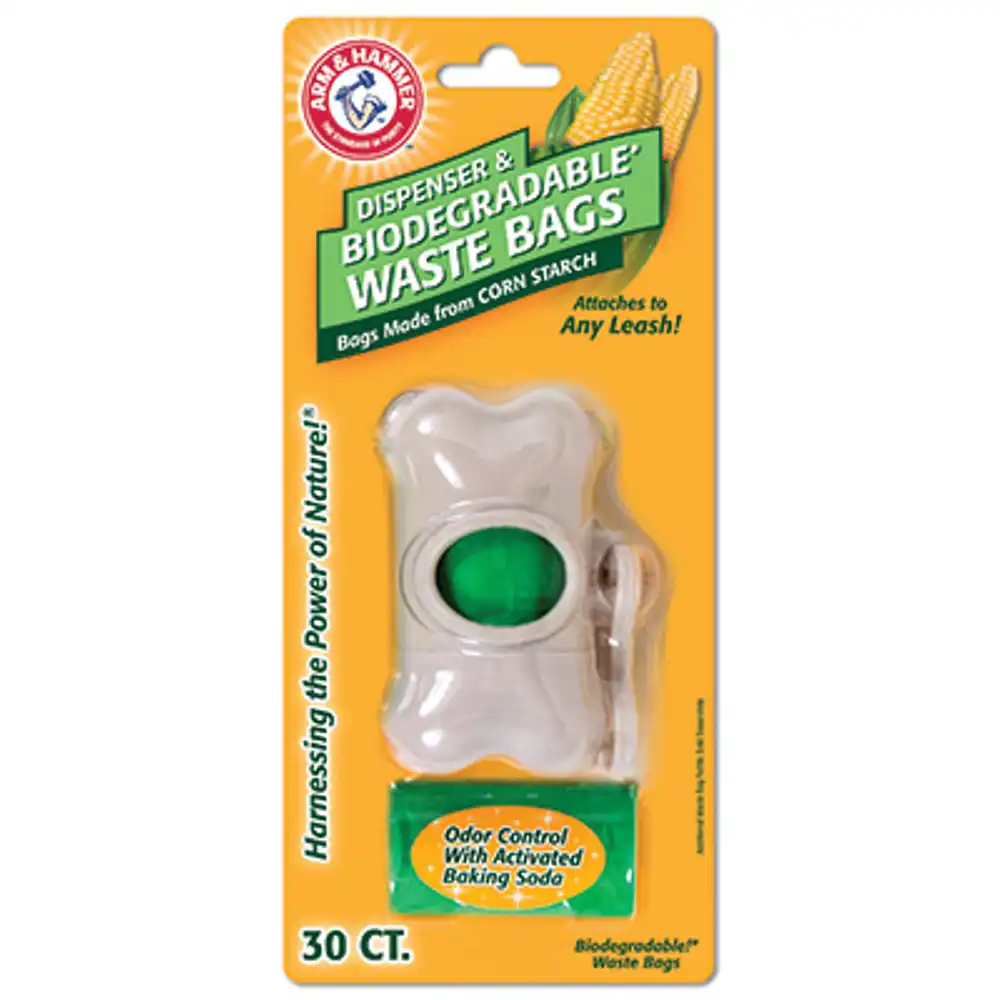 arm & hammer essentials dog waste bag dispenser, bone-shaped, almond, 30-bags