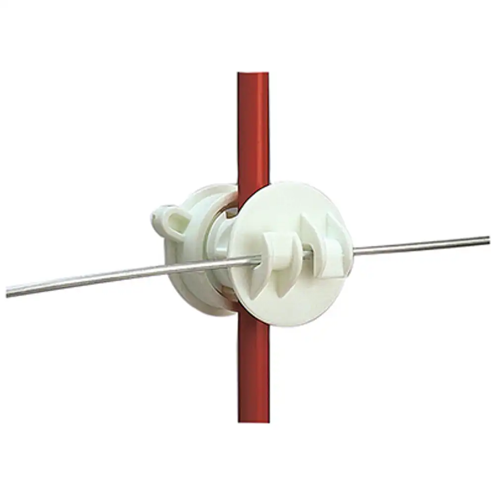 electric fence rod insulator, screw-on, white, 25-pk.
