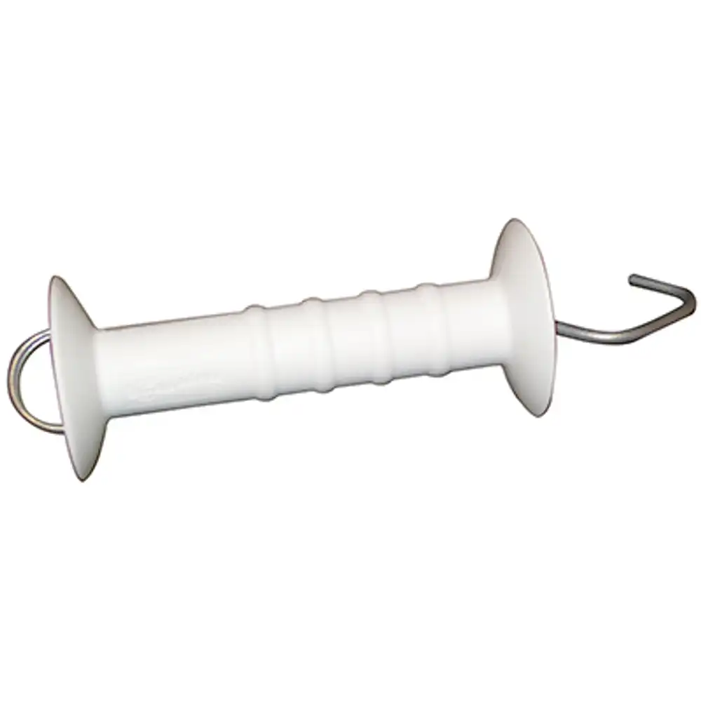 electric fence insulated gate handle, white, small