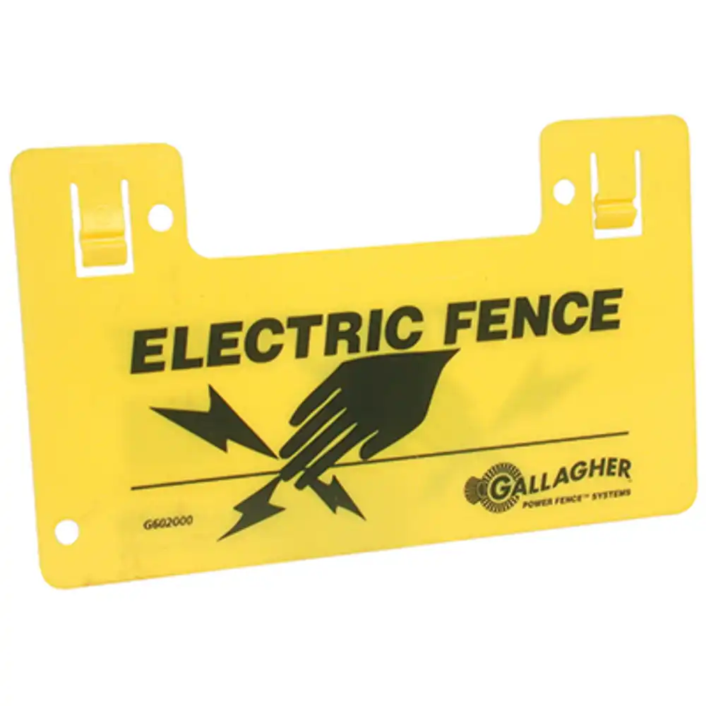 electric fence warning sign, clip-on