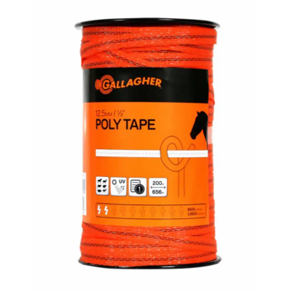 electric fence polytape, orange, 1/16-in. x 656-ft.
