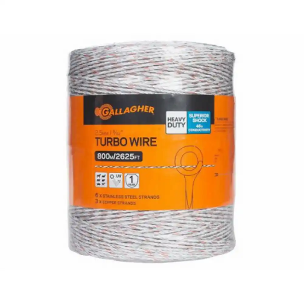 electric fence turbo wire, ultra white, 1/16-in. x 2,624-ft.
