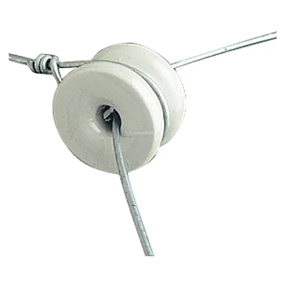 electric fence insulator, porcelain doughnut, 1.5-in., 10-pk.