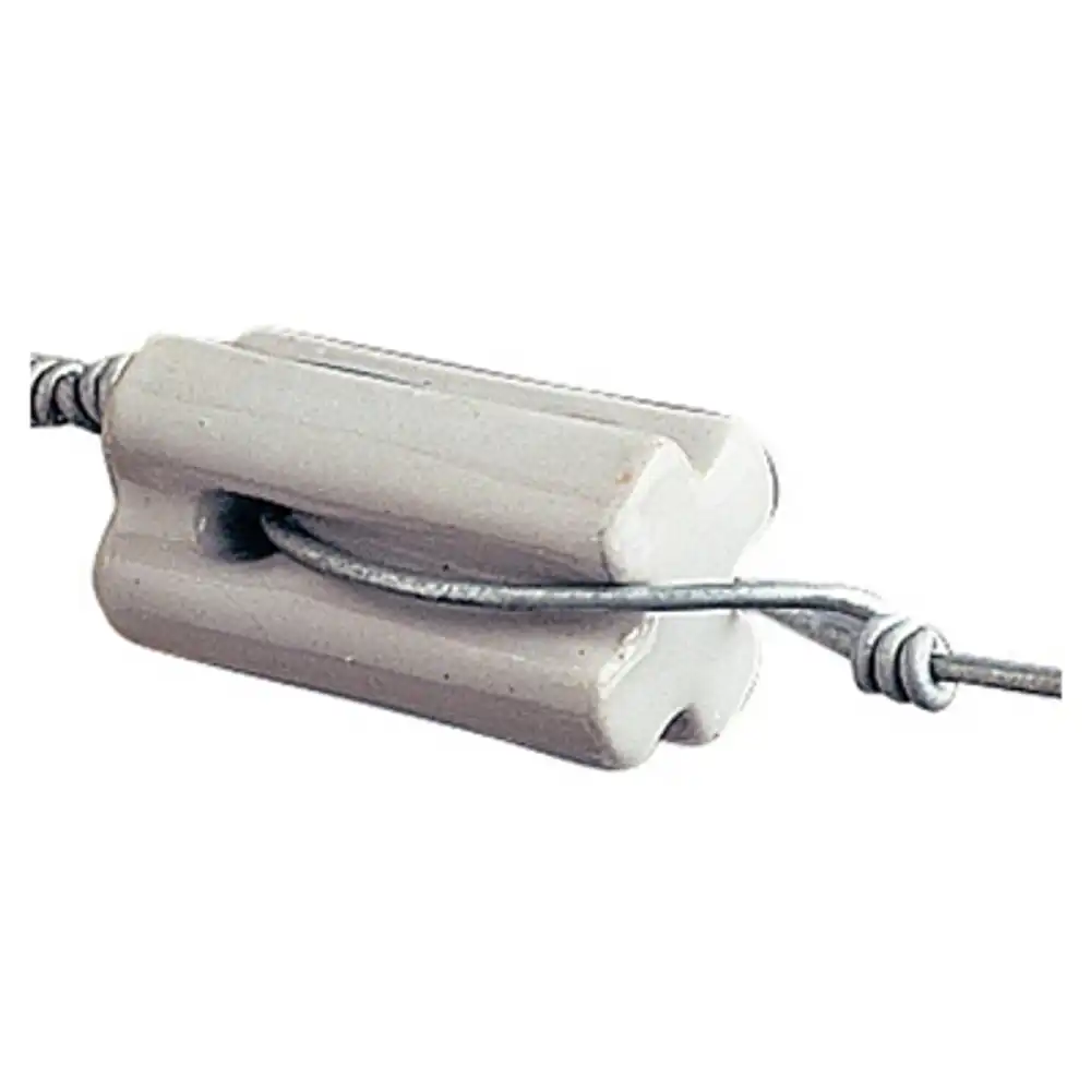 electric fence insulator, porcelain bullnose, white, 10-pk.