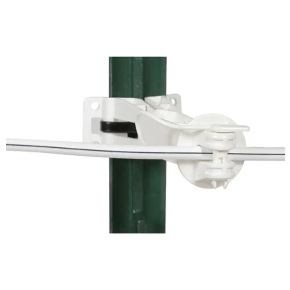 electric fence insulator, offset, white, 5-in., 20-pk.