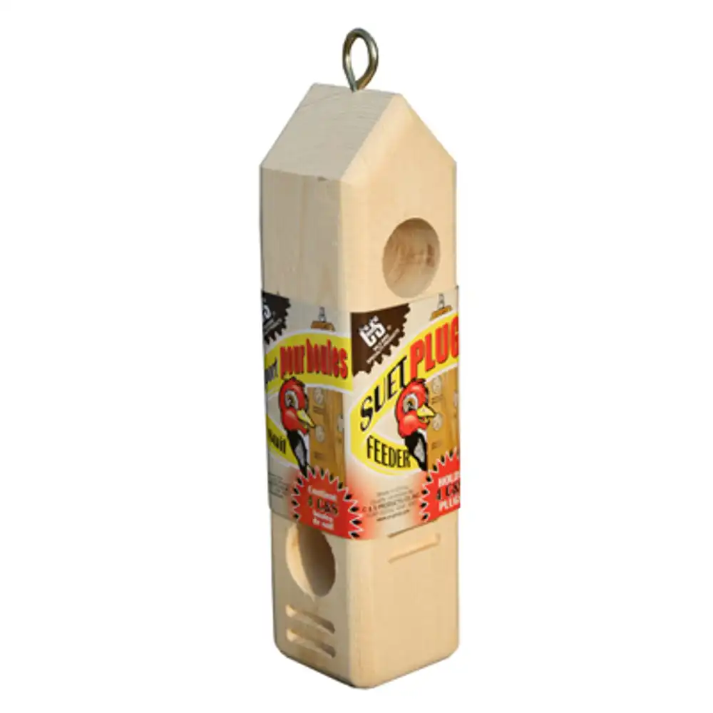 wooden suet plug feeder