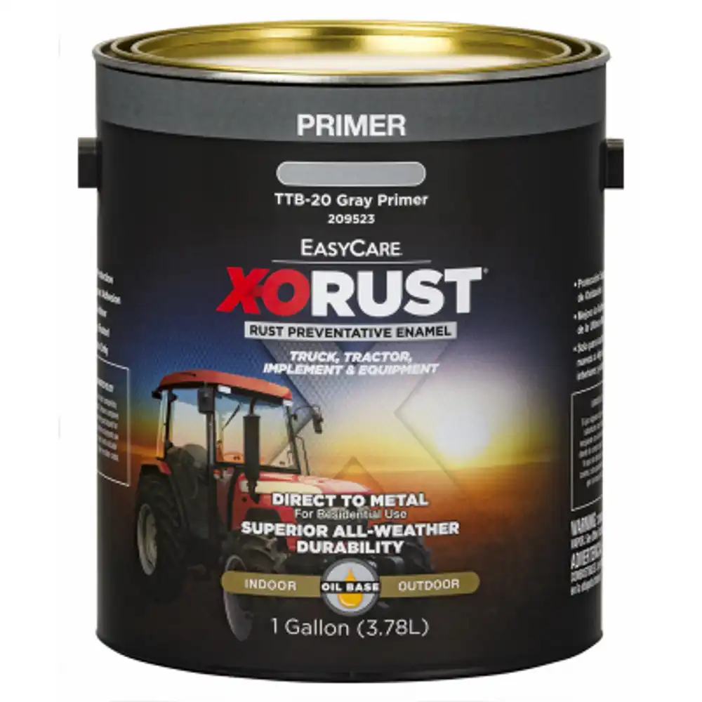 rust-preventative oil-base direct-to-metal brush-on primer for truck, tractor, implement & equipment, gray, 1 gallon