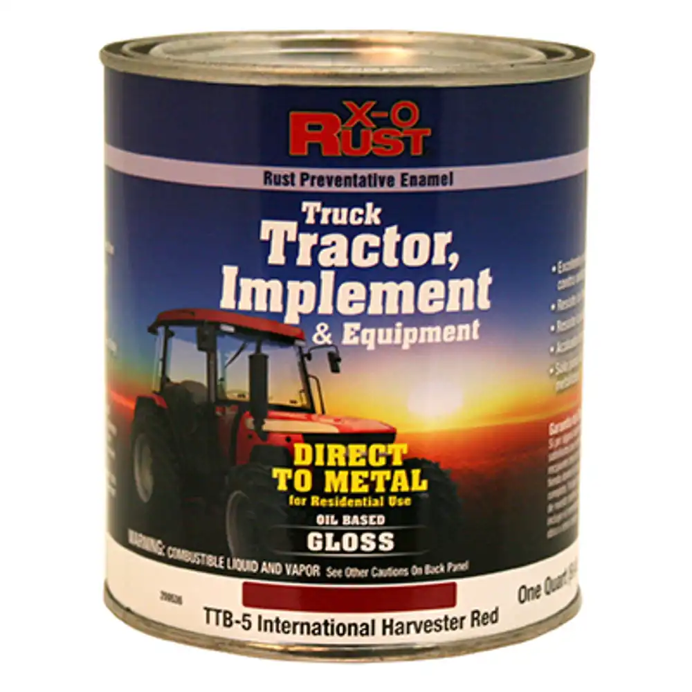 rust-preventative paint & primer, direct to metal, truck, tractor, implement & equipment, international harvester red, 1 qt.