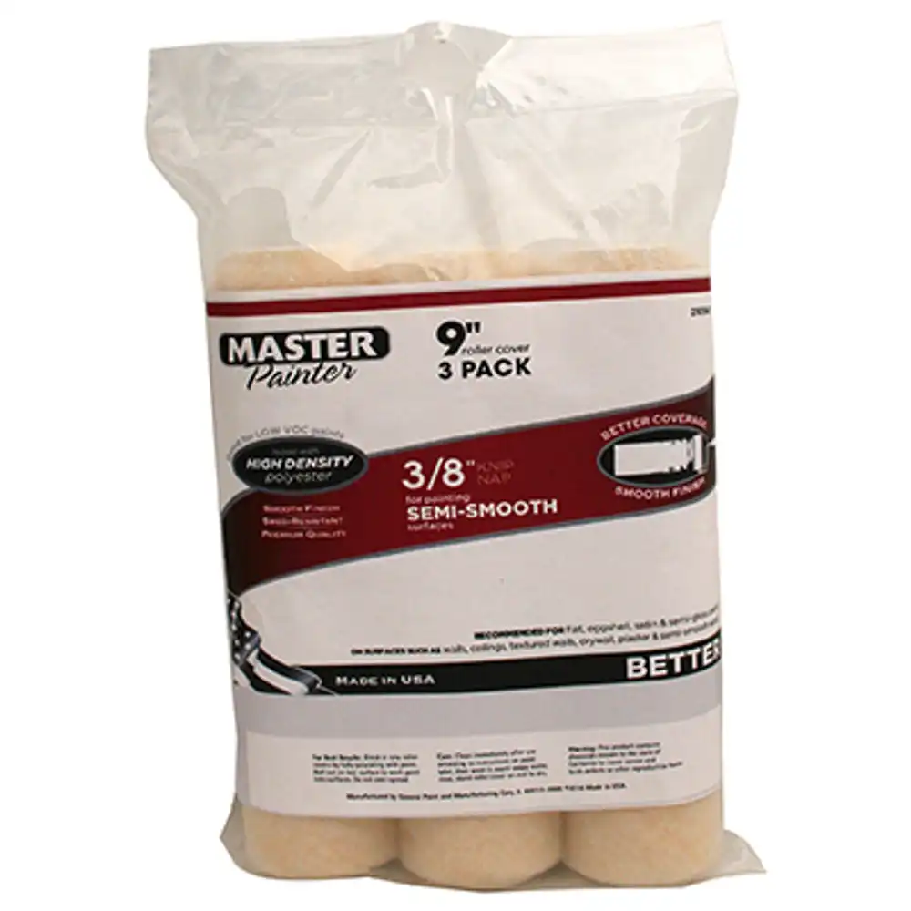 paint roller covers, 9 x 3/8 in. nap, 3-pk.