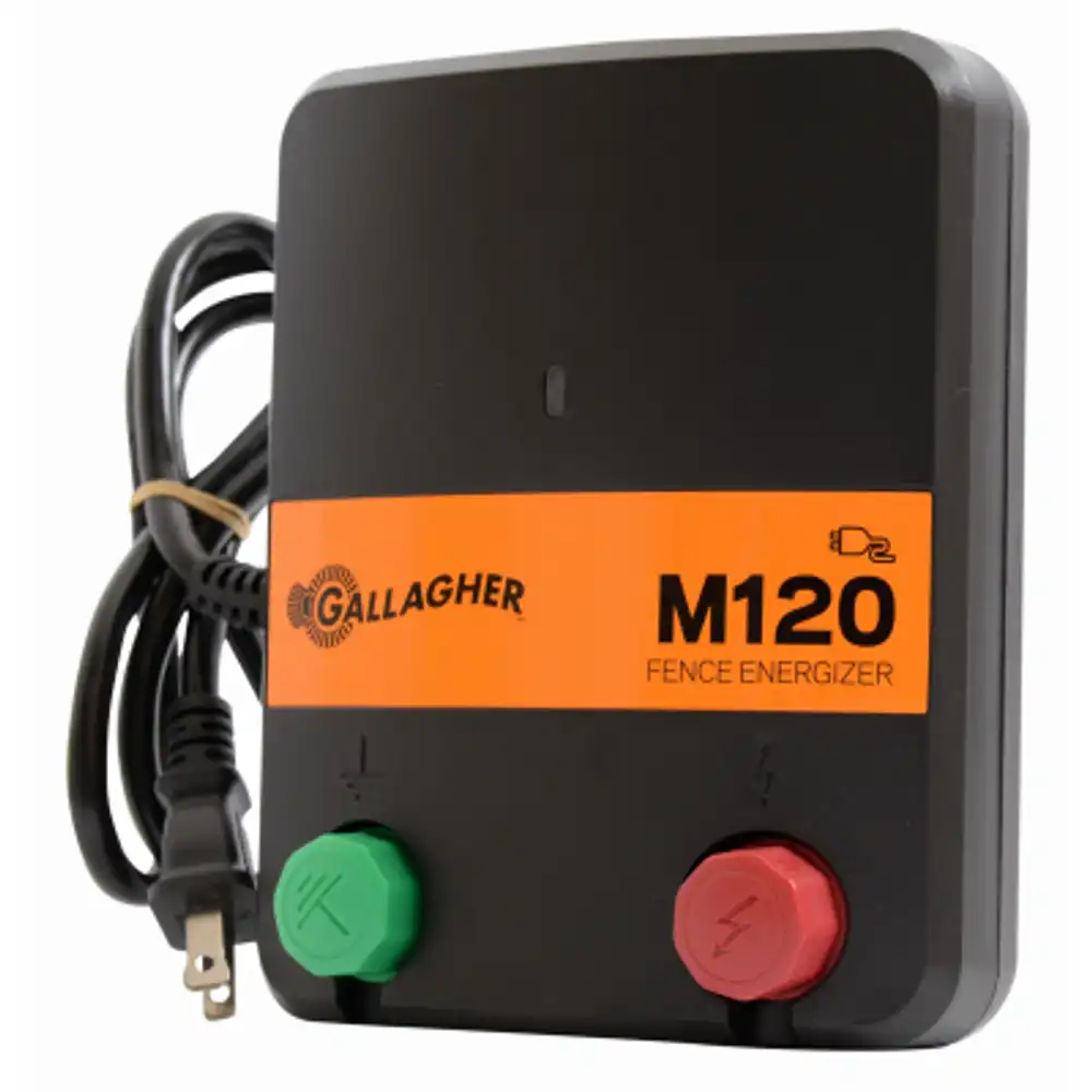 electric fence charger, m120, 1.2 stored joules, 110-volt