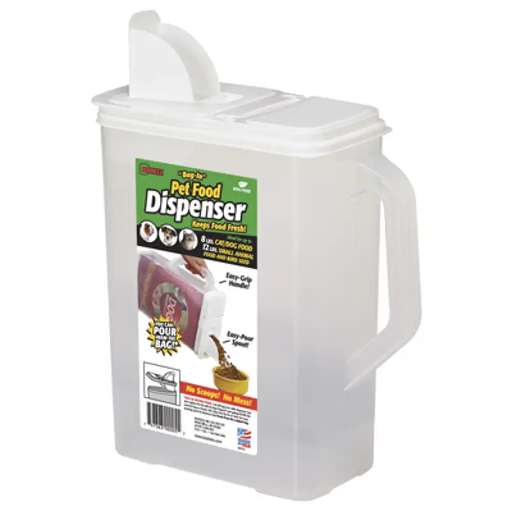 8 qt. pet food storage container & dispenser, holds 8-lbs.