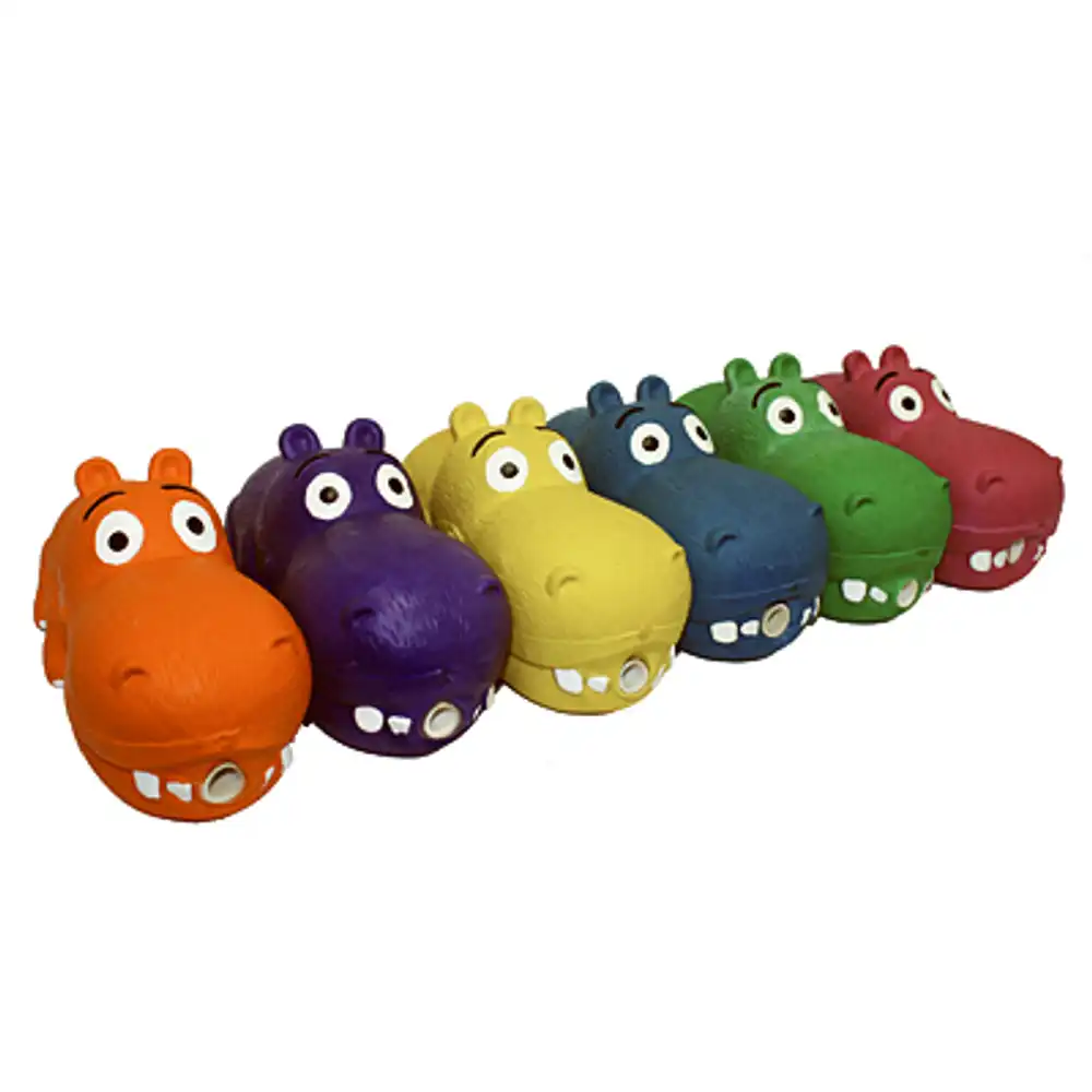 hippo latex dog toy, assorted, 8-in.