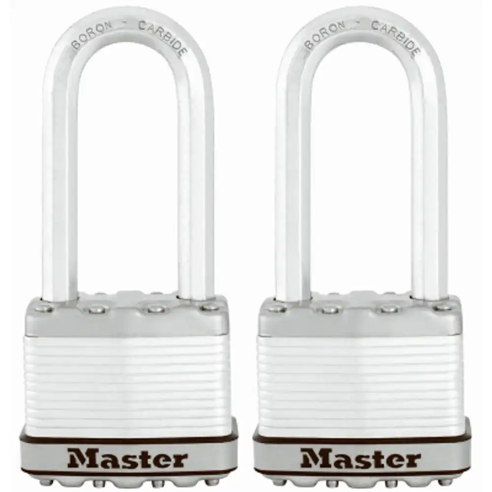 magnum keyed laminated padlocks, 2-in., 2.5-in. long shackle, 2-pk.